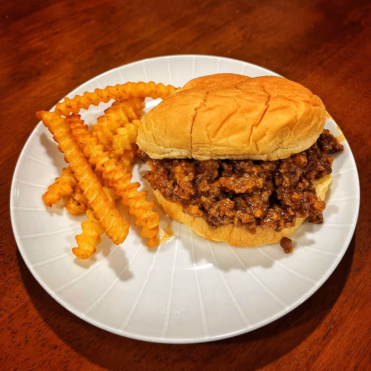 The Mega Murphwich homemade sloppy joe sandwich on a soft roll